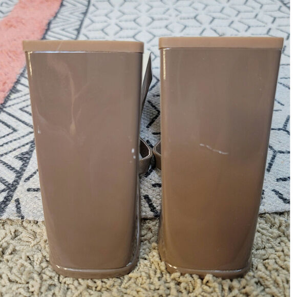 Jeffrey Campbell Hustler Platform Sandal in Taupe Patent, sz 10 - Picture 10 of 14